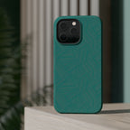 Magnetic Impact-Resistant Phone Case — Teal Geometric Protective Cover, magnetic iphone 18 pro case exploded triple-camera protection