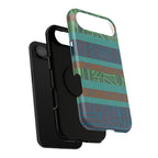 Geometric Green Wireless Charging iPhone 16 Pro Max Case - Impact-Resistant Dual-Layer