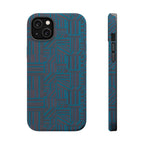 Impact Resistant Phone Case-20% OFF Entire Order, And Free Shipping, Teal Geometric MagSafe dual-camera case front and side view; impact resistant iphone 17 case-20% OFF Entire Order, and Free Shipping.