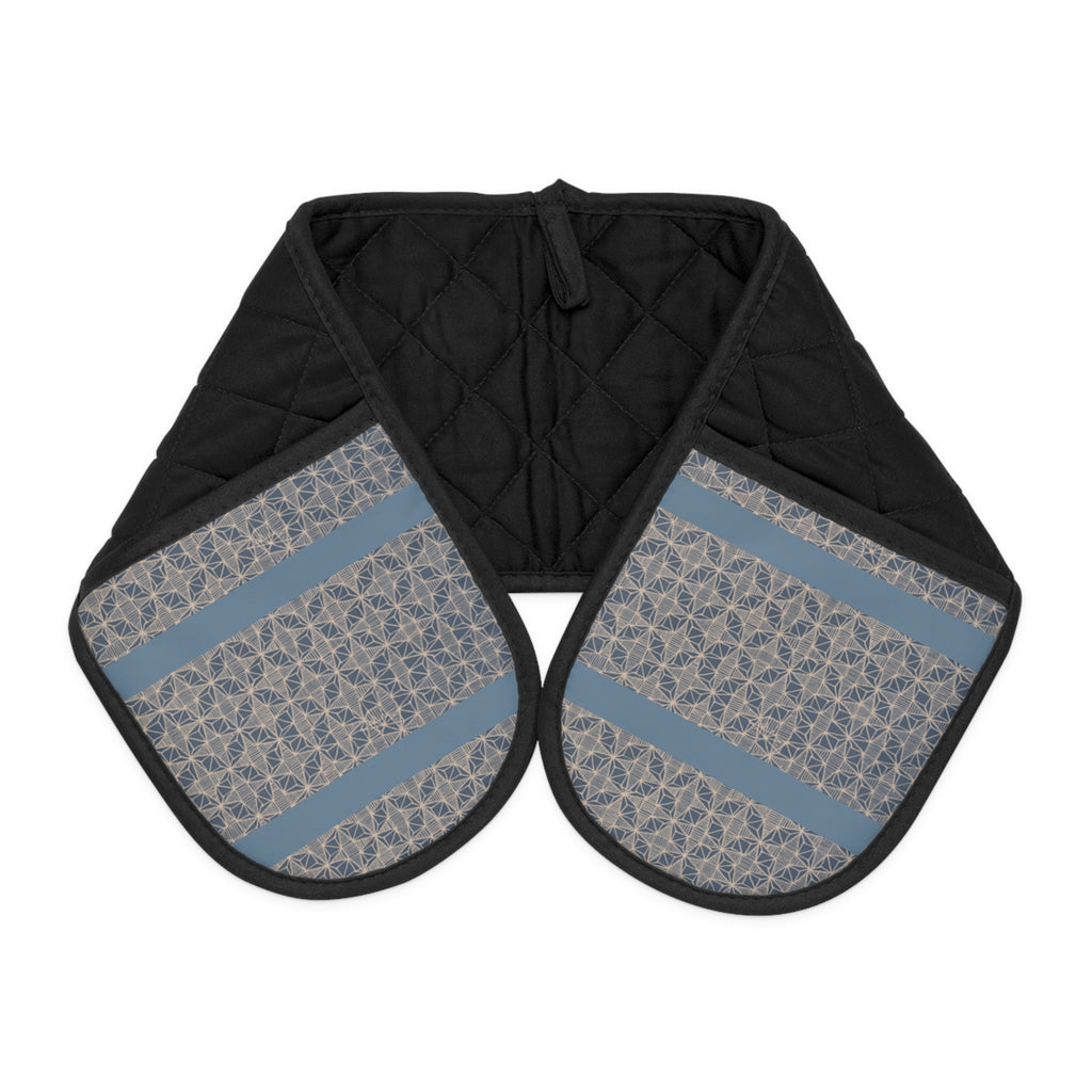 Double-Handled Oven Mitts — Reversible Quilted Kitchen Hot Pads