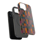Impact-Resistant Phone Case — Retro Checkerboard Pattern, Fractyl wireless charging iphone 18 pro case with a detailed camera opening, side controls, and protective shell.