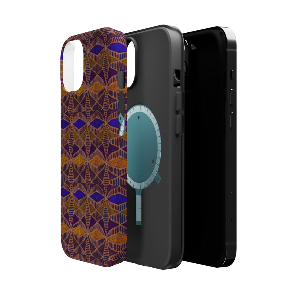 Phone Case — Geometric Tribal Pattern Magnetic Impact-Resistant Case, Fractyl impact resistant iphone 16 pro case shown with smooth protective edges and camera clearance.