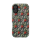 Strawberry Houndstooth Magnetic Phone Case — Impact-Resistant, Stylish Protection, strawberry houndstooth case-iphone 17, shown with a bold repeating strawberry print and camera cutout.