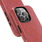 Tough Phone Case — Geometric Coral Pattern Protective Cover, shockproof iphone 18 pro case with accessible side controls
