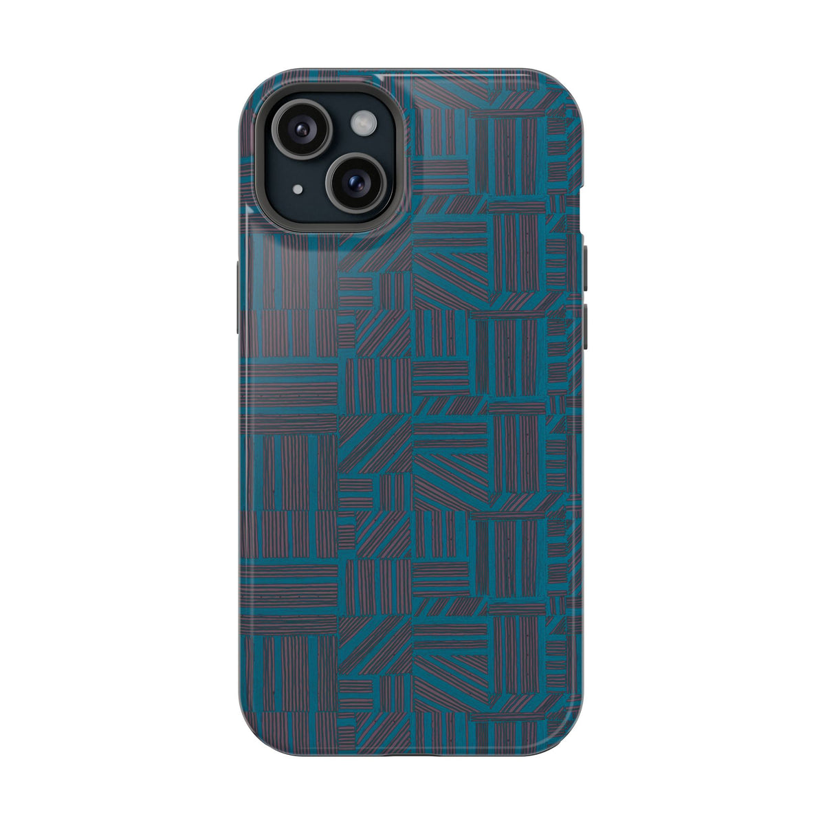 Impact Resistant Phone Case-20% OFF Entire Order, And Free Shipping, Teal Geometric MagSafe case rear and side detail; impact resistant iphone 17 case-20% OFF Entire Order, and Free Shipping.