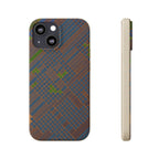 Biodegradable Phone Case — Earthy Geometric Plaid Eco-Friendly Cover, eco friendly phone case product image