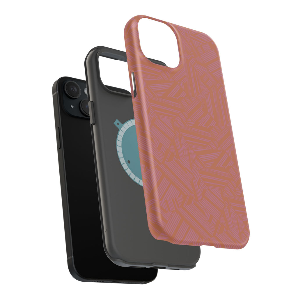 Protective iPhone 18 Pro Max Case With Terracotta Geometric MagSafe Impact Resistance
