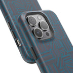 Impact Resistant iPhone 17 Case, Teal Geometric MagSafe Dual-Layer Protection
