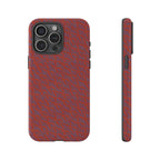 Red Pebble Texture Tough Phone Case — Rugged Shockproof iPhone Cover, wireless charging iphone 17 promax case showing a slim protective silhouette