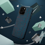 Impact Resistant Phone Case-20% OFF Entire Order, And Free Shipping, Teal Geometric MagSafe case bottom detail showing charging and speaker openings; impact resistant iphone 17 case-20% OFF Entire Order, and Free Shipping.