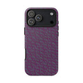 Purple Geometric Tough Phone Case — Protective Slim Phone Cover, rear view with camera cutout, shockproof iphone 17 pro cover