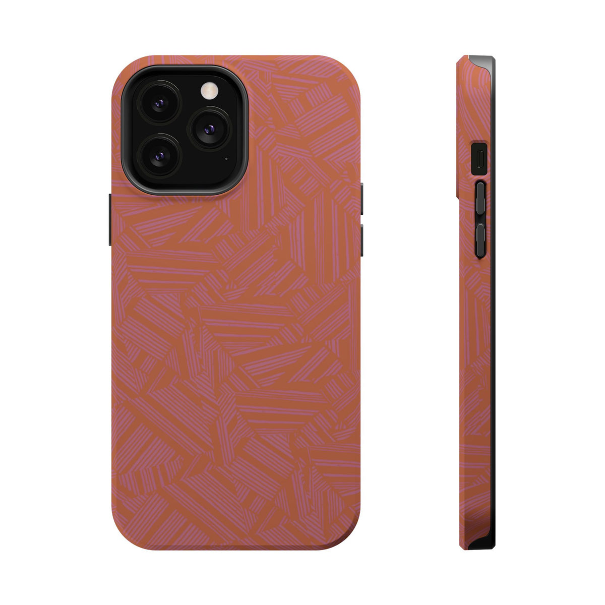 Protective iPhone 18 Pro Max Case With Terracotta Geometric MagSafe Impact Resistance
