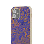 Biodegradable Marble Swirl Phone Case — Purple & Orange Eco-Friendly Protective Cover with a protective camera rim; protective biodegradable case _CASETiFY5 alternative.