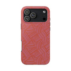 Tough Phone Case — Geometric Coral Pattern Protective Cover, shockproof iphone 18 pro case with triple-lens camera compatibility