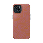 Protective iPhone 18 Pro Max Case With Terracotta Geometric MagSafe Impact Resistance