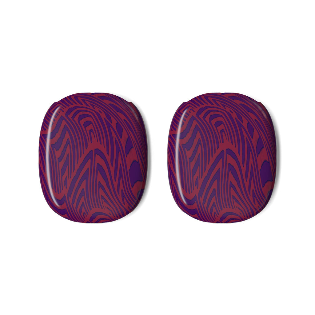 Close-up of the protective two-piece snap-on AirPods Max cover featuring a rich swirled pattern, designed to provide a stylish and durable shield for your headphones.