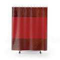 Red Accent Shower Curtain — Modern Bold Solid Panel Bathroom Decor