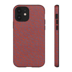 Red Pebble Texture Tough Phone Case — Rugged Shockproof iPhone Cover, wireless charging iphone 17 promax case with camera-ready design