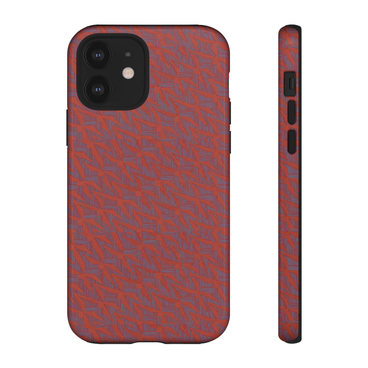 Red Pebble Texture Tough Phone Case — Rugged Shockproof iPhone Cover, wireless charging iphone 17 promax case with camera-ready design