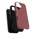 Red Pebble Texture Tough Phone Case — Rugged Shockproof iPhone Cover, wireless charging iphone 17 promax case with precise camera and side control openings