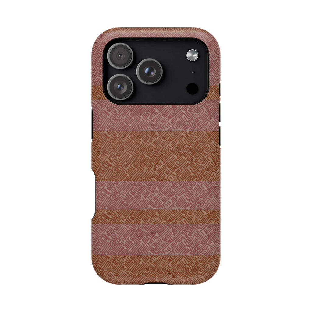 Striped Leather-Texture Magnetic Phone Case — Impact-Resistant iPhone Cover, rugged wireless charging iphone 18 pro max case
