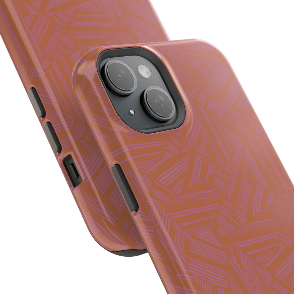 Protective iPhone 18 Pro Max Case With Terracotta Geometric MagSafe Impact Resistance