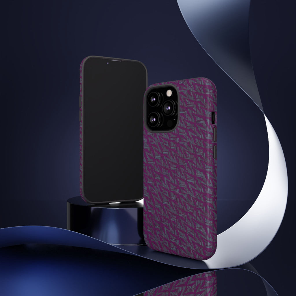 Shockproof Iphone 17 Pro Cover, Purple Geometric Dual-Layer TPU Case, UV-Protected