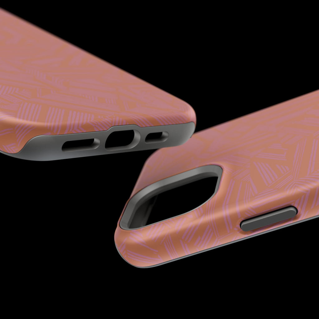 Protective iPhone 18 Pro Max Case With Terracotta Geometric MagSafe Impact Resistance