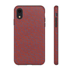 Red Pebble Texture Tough Phone Case — Rugged Shockproof iPhone Cover, wireless charging iphone 17 promax case with red textured back