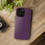 Shockproof Iphone 17 Pro Cover, Purple Geometric Dual-Layer TPU Case, UV-Protected