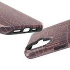 Impact Resistant Iphone 17 Pro Max Case - MagSafe Dual-Layer Geometric Brown Design