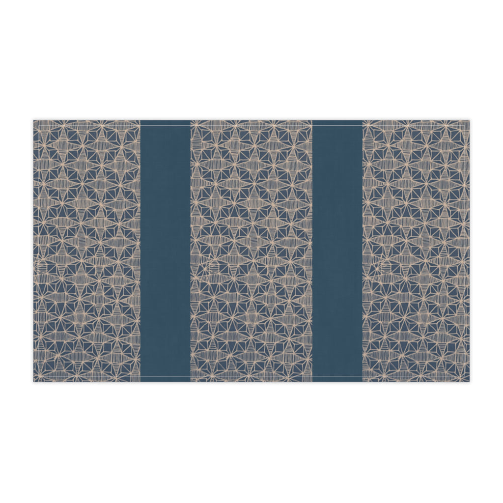 Geometric Navy Stripe Cotton Tea Towel — Modern Farmhouse Kitchen Linen