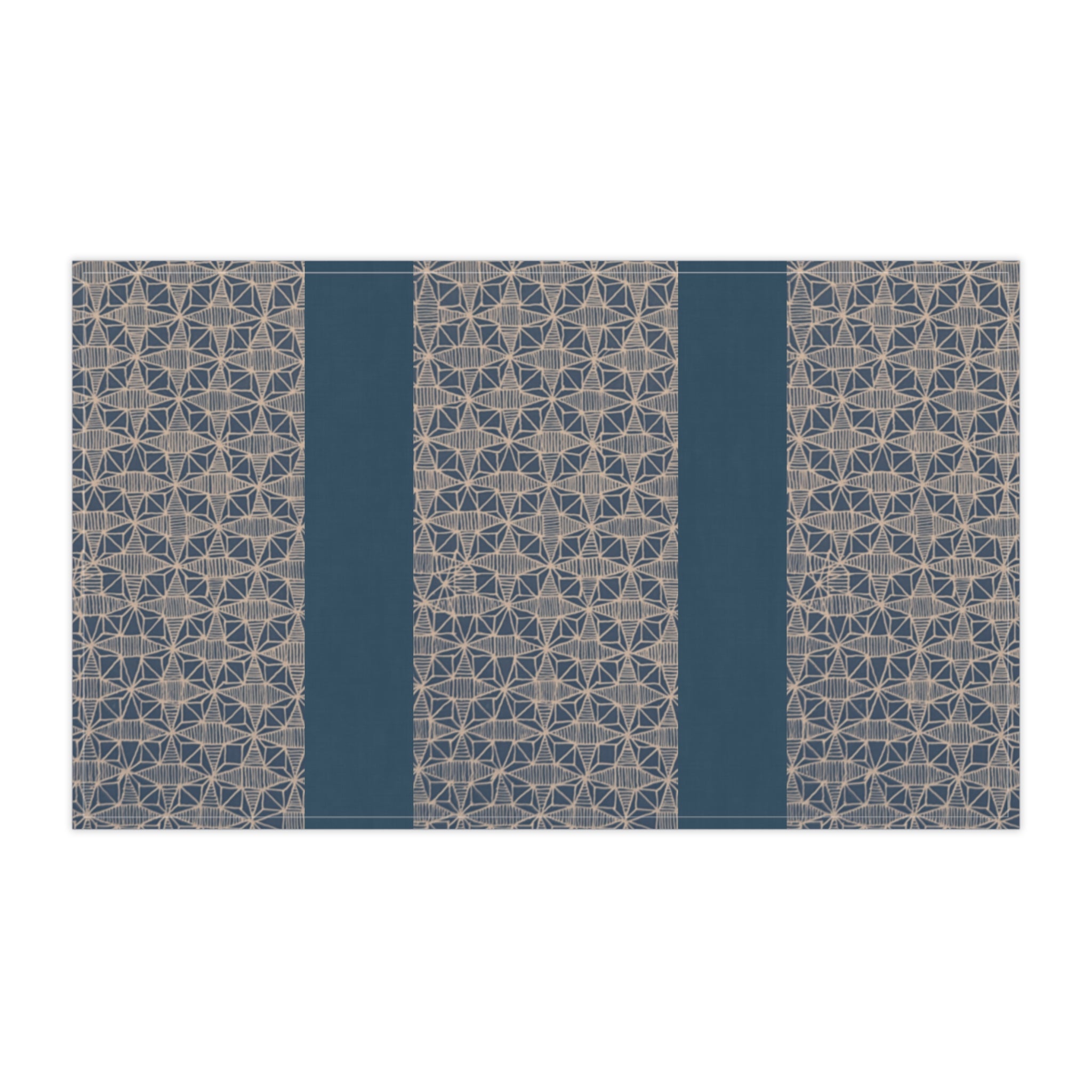Geometric Navy Stripe Cotton Tea Towel — Modern Farmhouse Kitchen Linen