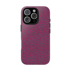 Pink Textured Tough Phone Case — Protective Slim iPhone Cover, durable wireless charging case