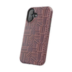 Impact Resistant Iphone 17 Pro Max Case - MagSafe Dual-Layer Geometric Brown Design