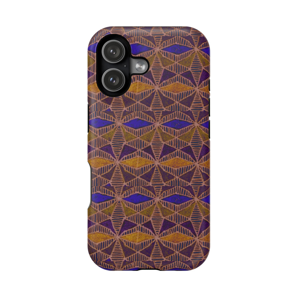 Phone Case — Geometric Tribal Pattern Magnetic Impact-Resistant Case, Fractyl impact resistant iphone 16 pro case with a slim protective silhouette and vivid print.