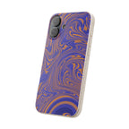 Biodegradable iPhone 17 Case – Purple Orange Marble Swirl Eco-Friendly Protection