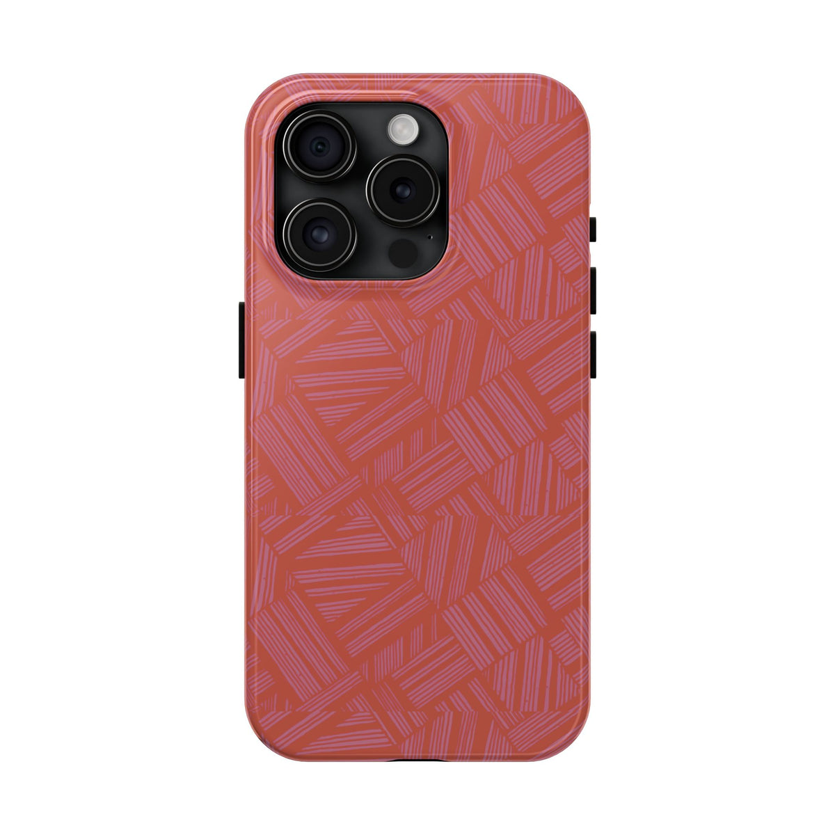 Tough Phone Case — Geometric Coral Pattern Protective Cover, shockproof iphone 18 pro case with full camera lens clearance