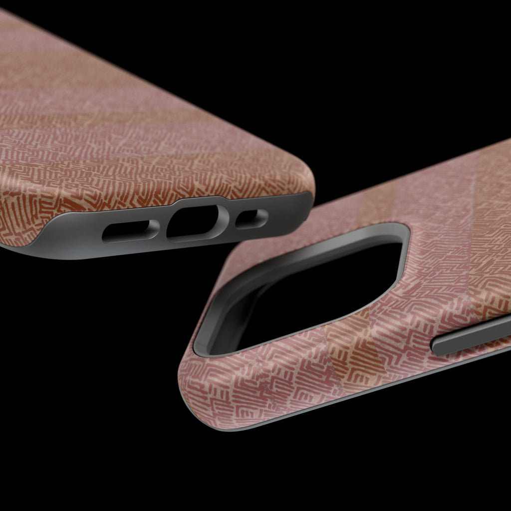 Striped Leather-Texture Magnetic Phone Case — Impact-Resistant iPhone Cover, dual-camera wireless charging iphone 18 pro max case detail