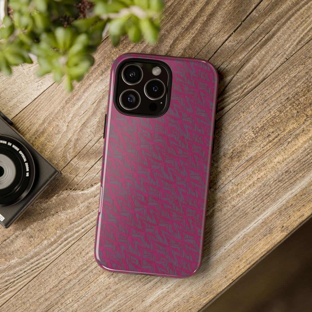Pink Textured Wireless Charging Case | Premium Slim Dual-Layer Protective iPhone Cover