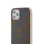 Biodegradable Phone Case — Earthy Geometric Plaid Eco-Friendly Cover, eco friendly phone case product image