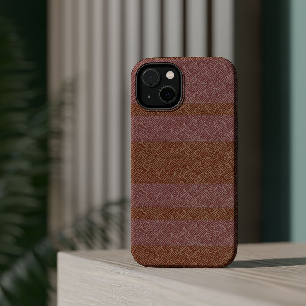 Striped Leather-Texture Magnetic Phone Case — Impact-Resistant iPhone Cover, premium camera wireless charging iphone 18 pro max case
