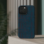 Impact Resistant Phone Case-20% OFF Entire Order, And Free Shipping, Teal Geometric MagSafe case displayed in a softly lit home setting; impact resistant iphone 17 case-20% OFF Entire Order, and Free Shipping.