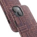 Impact Resistant Iphone 17 Pro Max Case - MagSafe Dual-Layer Geometric Brown Design