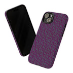 Shockproof Iphone 17 Pro Cover, Purple Geometric Dual-Layer TPU Case, UV-Protected