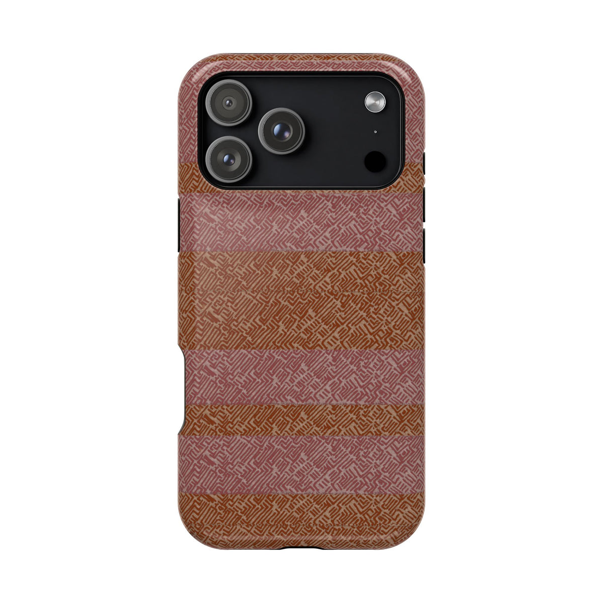 Striped Leather-Texture Magnetic Phone Case — Impact-Resistant iPhone Cover, full coverage wireless charging iphone 18 pro max case