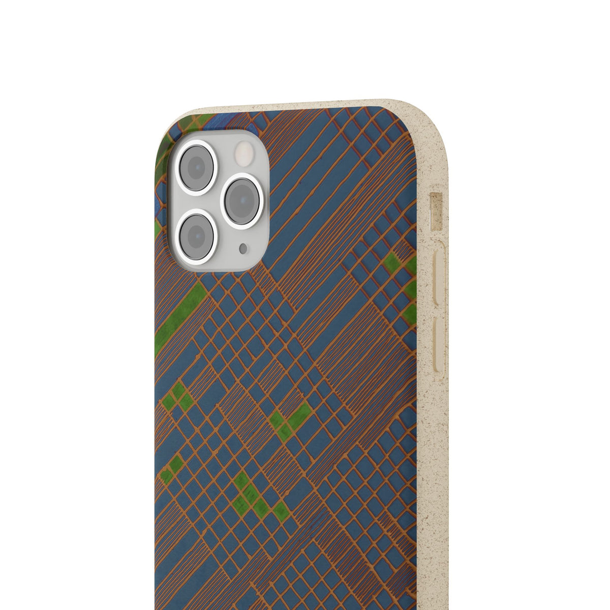 Biodegradable Phone Case — Earthy Geometric Plaid Eco-Friendly Cover, eco friendly phone case product image