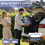 Momfann 2-Seater All-Terrain Stroller Wagon for Kids folded into an SUV, showing compact travel-ready momfann 2 seater folding stroller wagon, Momfann, Shopify Collective.
