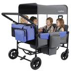 Momfann 2-Seater All-Terrain Stroller Wagon for Kids four-seat configuration viewed from the front, momfann 2 seater folding stroller wagon, Momfann, Shopify Collective.
