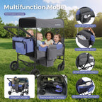 Momfann 2-Seater All-Terrain Stroller Wagon for Kids multifunction mode with canopy, storage bags, and wagon configuration, momfann 2 seater folding stroller wagon, Momfann, Shopify Collective.